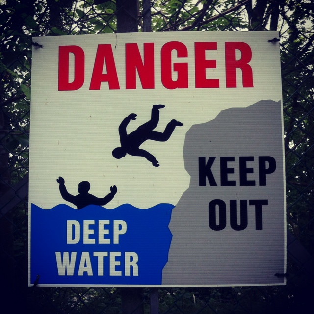 Deep Water warning sign