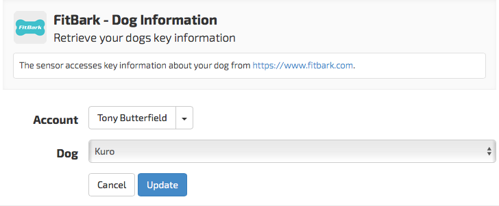 FitBark Dog Information Element